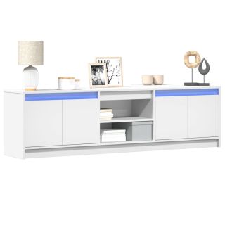 telerikapp LED-tuledega, valge, 180 x 34 x 50 cm, tehispuit