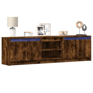 telerikapp LED-tuledega, suitsutamm, 180x34x50 cm, tehispuit