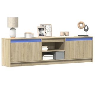 telerikapp LED-tuledega, Sonoma tamm, 180x34x50 cm, tehispuit