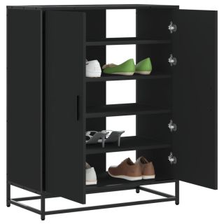 Тумба для обуви, черная, 75x38x97,5 см, искусственное дерево