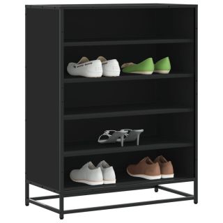 Тумба для обуви, черная, 75x38x97,5 см, искусственное дерево