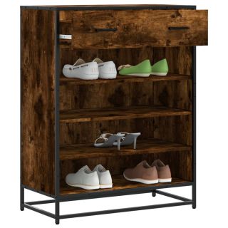 Тумба для обуви, копченый дуб, 75x38x97,5 см, искусственное дерево
