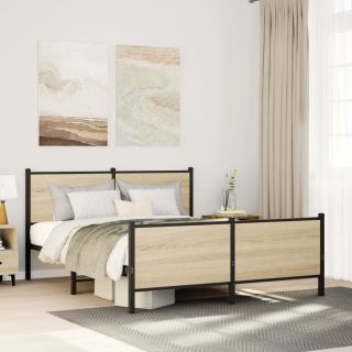 metallist voodiraam ilma madratsita Sonoma tamm 160x200 cm