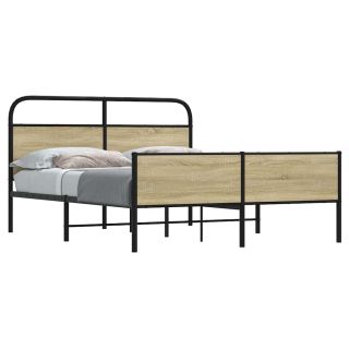 metallist voodiraam ilma madratsita Sonoma tamm 160x200 cm