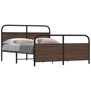metallist voodiraam ilma madratsita pruun tamm 160x200 cm