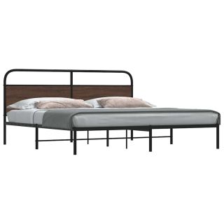 metallist voodiraam ilma madratsita pruun tamm 193x203 cm