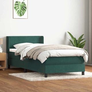 Box Vedruvoodi madratsiga Tumeroheline 90x220 cm Velvet
