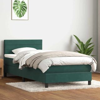 Box Vedruvoodi madratsiga Tumeroheline 80x220 cm samet