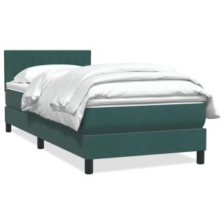 Box Vedruvoodi madratsiga Tumeroheline 80x220 cm samet