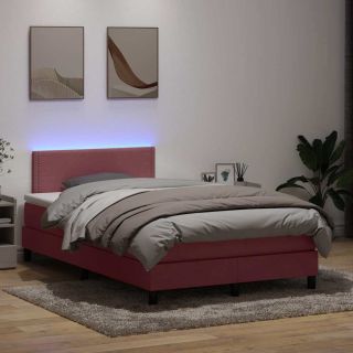 Box Vedruvoodi madratsiga Roosa 120x220 cm samet