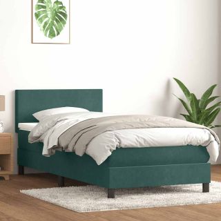 Box Vedruvoodi madratsiga Tumeroheline 90x220 cm Velvet