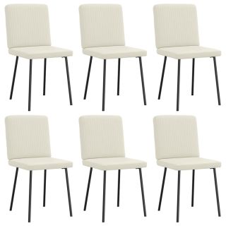 söögitoolid 6 tk, kreemjasvalge, samet