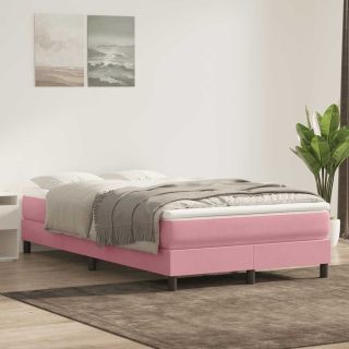 Box Vedruvoodi madratsiga Roosa 120x220 cm samet