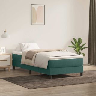 Box Vedruvoodi madratsiga Tumeroheline 80x220 cm samet