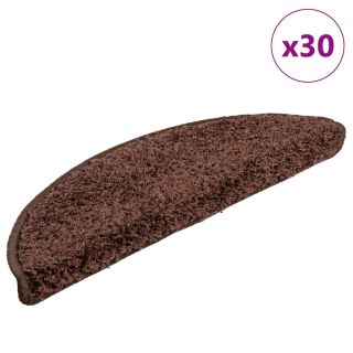 Коврики для лестницы 30 шт. коричневые 56x17x3 см
