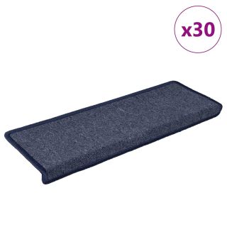 Коврики для лестницы 30 шт., 65 x 21 x 4 см, серые и синие
