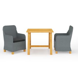 3-osaline aiamööbli komplekt, helehall