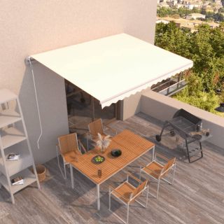 automaatselt sissetõmmatav varikatus, 400x350 cm kreemjas