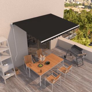 automaatselt sissetõmmatav varikatus 400x350 cm antratsiithall