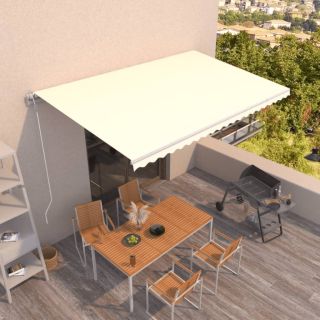 automaatselt sissetõmmatav varikatus, 500 x 300 cm kreemjas