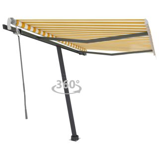 käsitsi sissetõmmatav varikatus 300x250 cm kollane/valge