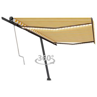 automaatne varikatus, LED, tuuleandur, 500x350 cm kollane/valge