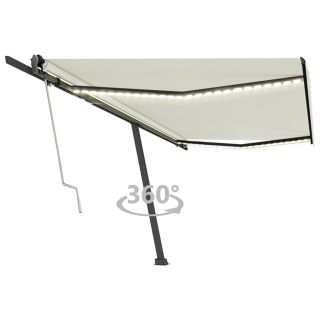 automaatne varikatus, LED ja tuuleandur, 500 x 350 cm kreemjas