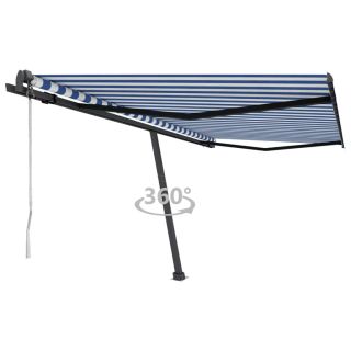iseseisev automaatne varikatus, 450x350 cm, sinine/valge