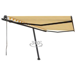 iseseisev automaatne varikatus, 450x350 cm, kollane/valge