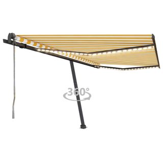 automaatne varikatus, LED, tuuleandur, 450x350 cm kollane/valge