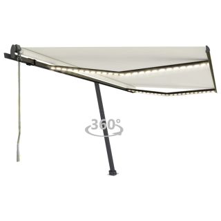 automaatne varikatus, LED ja tuuleandur, 450 x 350 cm, kreemjas