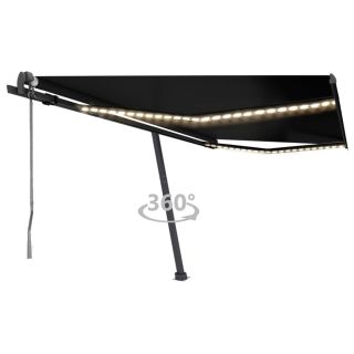 automaatne varikatus, LED ja tuuleandur, 450x350 cm, antratsiit