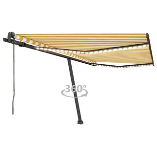 automaatne varikatus, LED, tuuleandur, 400x350 cm kollane/valge