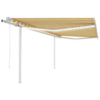 automaatne varikatus LED ja tuuleandur 4,5x3 m kollane ja valge