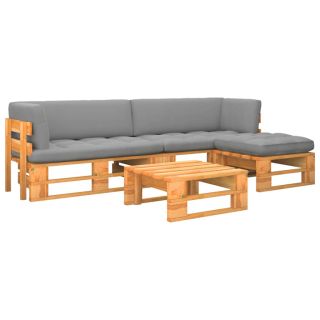 4-osaline kaubaalustest mööbel, meepruun, männipuit