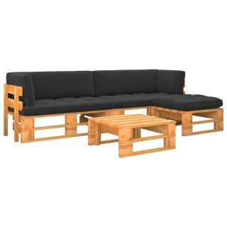 4-osaline kaubaalustest mööbel, meepruun, männipuit