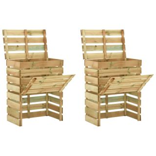 liistudega kompostikast, 2 tk, 80x50x100 cm immutatud männipuit