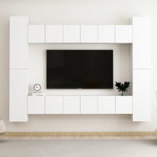 10-osaline telerikappide komplekt, valge, tehispuit