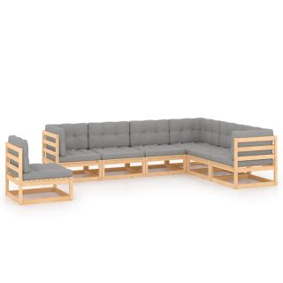 7-osaline aiadiivanikomplekt patjadega, männipuit