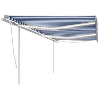 automaatne varikatus LED, tuuleandur, 6 x 3 m, sinine ja valge