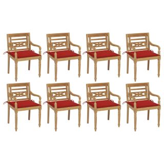 Batavia toolid patjadega, 8 tk, tiikpuu