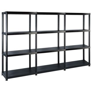 hoiuriiul 4-korruseline, must, 183 x 30,5 x 130 cm, plast