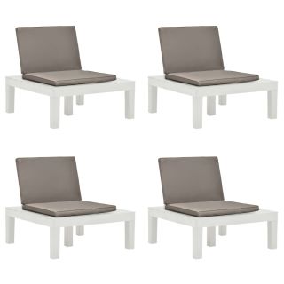 aiatoolid patjadega, 4 tk, plast, valge