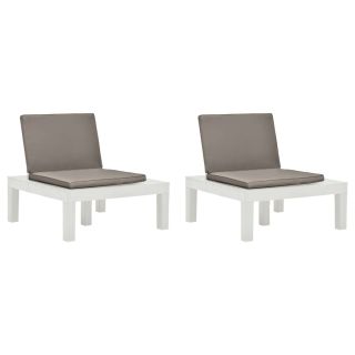 aiatoolid patjadega, 2 tk, plast, valge