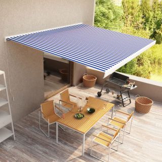 käsitsikasutatav varikatus 500 x 300 cm, sinine ja valge