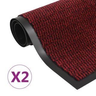 uksematid 2 tk, kandiline, tupsuline, 40 x 60 cm, punane