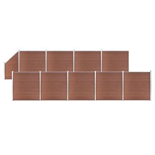 WPC-aiakomplekt, 9 ruutu + 1 kaldus, 1657 x 186 cm pruun
