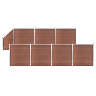 WPC-aiakomplekt, 7 ruutu + 1 kaldus, 1311 x 186 cm pruun