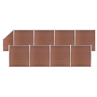 WPC-aiakomplekt, 8 ruutu + 1 kaldus, 1484 x 186 cm pruun