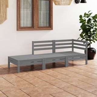 3-osaline aiadiivanikomplekt, hall, täismännipuit